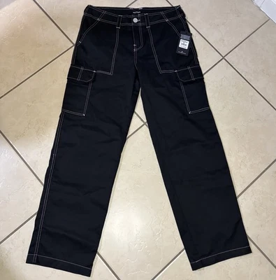True Religion 女式军用 SN 工装裤黑色粉红色 29 码 MSRP £139 — 第 1/4 张图片