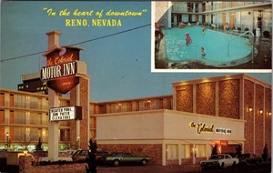 Postal cromada de Reno Nevada the Colonial Motor Inn D710 - Imagen 1 de 2