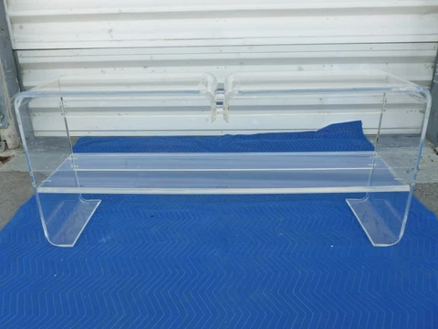 LONG  UNUSUAL ARCHITECTURAL MOD SPACE AGE 1970'S  LUCITE SOFA TABLE #2 Cover