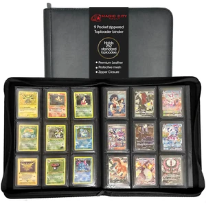 Magic City Vault | Leather TopLoader Binder | Holds 252 Standard 3”x4” Toploader - Picture 1 of 7