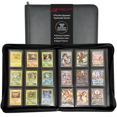 Magic City Vault | Carpeta TopLoader de cuero | Tiene capacidad para 252 Toploader estándar de 3”x4” - Imagen 1 de 4