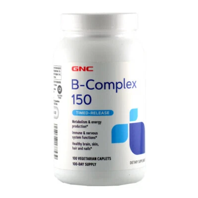 GNC B-Complex 150 Timed-Release 100 Vegetarian Caplets Foto 1 de 2