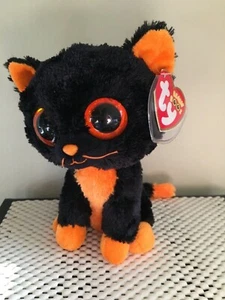 Ty Beanie Boo MOONLIGHT the Halloween Cat~Red Tag~6"~MWMT - Picture 1 of 1