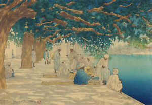 Charles William Bartlett - Silk Merchants India (1919) - 17"x22" Fine Art Print