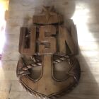 US Navy Senior Chief Petty Officer Wood Art Military Wall Plaque 17" x 10"