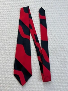 Robinsons of California and Countess Mara Tie Black and Red Abstract 3.5"W 54"L - Picture 1 of 8
