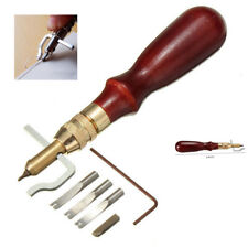 Leather Craft Punch Tools Stitching Groover Kit Carving Sewing Working 7pcs/Set