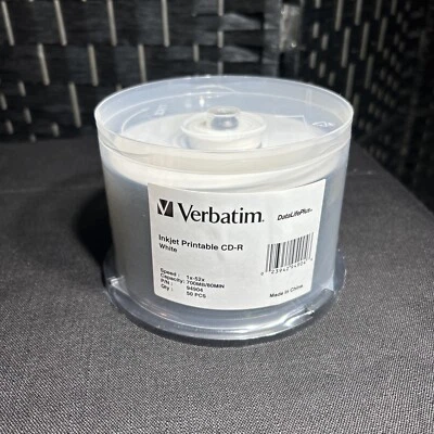 Verbatim DataLifePlus 700MB CD-R White Inkjet Printable 52X 50-Pack Spindle - Image 1 of 4