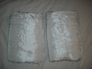 Wamsutta 50 x 95 Embroidered Window Curtains 2 Panels White Curlicues Lined Pair - Picture 1 of 3