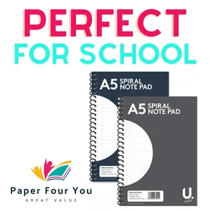 [5Pack]A5 Spiral Notepad Ruled 160 Paper Wire Jotter Pad Perfect for Work/School - Picture 1 of 6