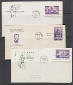 US Sc 898, 902, 903 FDC. 1940-41 issues, 3 different cacheted, machine addressed - Picture 1 of 2