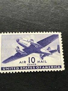 Scott # C 27 Luftpost US Twin motorisiertes Transportflugzeug postfrisch einzelner Stempel - Bild 1 von 1