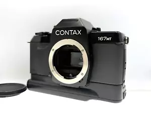 *Quasi come nuovo* Corpo fotocamera reflex pellicola Contax 167MT con supporto batteria P-5 dal GIAPPONE - Foto 1 di 12