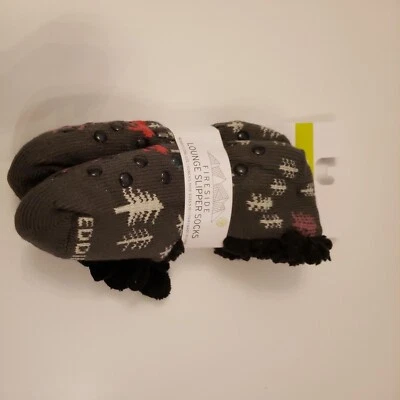 EDDIE Bauer Fireside Lounge Zapatilla Calcetines Mujer Talla Única Gris Agarre Cálido Pompón Foto 1 de 4