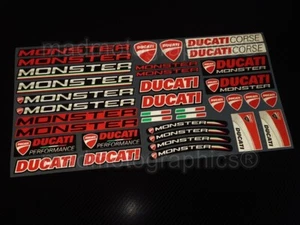 motorcycle Reflective sticker set decals for Ducati MONSTER 696 796 821 1200 S - Picture 1 of 6