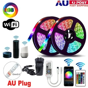 12V 5M Smart Wifi 150 RGB LED Strip Lights Waterproof Alexa Echos Google Home - Picture 1 of 12