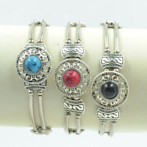 Adjust Bracelet  Woman Fashion Jewelry Tibetan Silver Pld Turquoise Bead Bangle