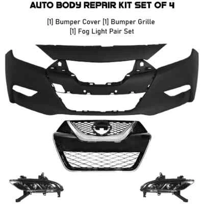Front Bumper Cover Fascia | Fog Light Pair For 2016-2018 Nissan Maxima - Image 1 of 4