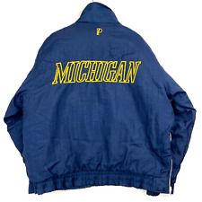 Vintage Michigan Pro-Player Half Zip Reversible Jacket Size Large Blue Ncaa