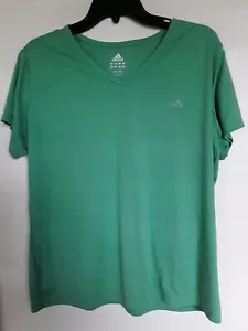 Adidas Damen Active V-Neck Grün Tee T-Shirt Kurzarm Gr. 2X - Bild 1 von 3