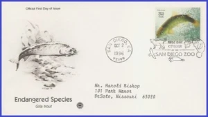 USA4 #3105j ADDR PCS ARTCRAFT FDC   Endangered Species Gila Trout - Picture 1 of 1