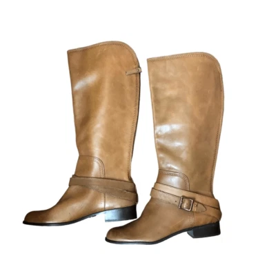 Fossil Zena back zipper caramel riding boots NWOB - Image 1 of 4