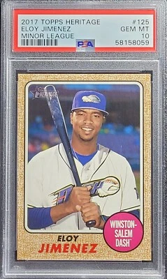 2017 Topps Heritage Minors #125 ELOY JIMENEZ Rookie RC Sox Cubs PSA 10 em perfeito estado - Imagem 1 de 4