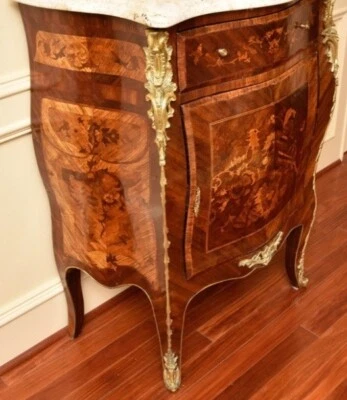 Antique French Inlaid Louis XV Style Commode - Image 1 of 4