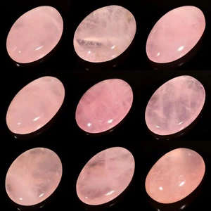 VALENTINE DEAL NATURAL TRANSLUCENT PINK ROSE QUARTZ OVAL CABOCHON GEMSTONE - Picture 1 of 10