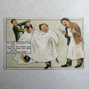 Lustige antike Postkarte kein Künstler kann Ihr Aussehen verbessern 1908 D11 - Bild 1 von 2