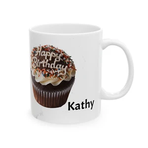 Happy Birthday Cupcake with Name Mug Cup Gift Idea *Personalization Available* - Picture 1 of 3