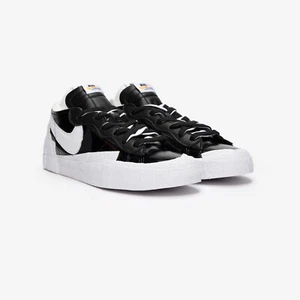 Zapatillas Nike Sacai Blazer Low Black Patent Leather DM6443-001 49.5 EE. UU. 15 - Imagen 1 de 8