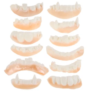 12 Piezas Dientes Falsos Novedad Divertidos Dentaduras Decoración Fiesta - Imagen 1 de 12