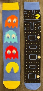 Brand New - One Size Fits Most - Pac-Man - 2 Pair Casual Crew Socks - Bild 1 von 3