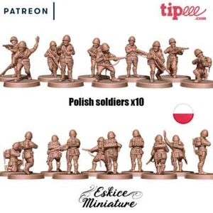 10 polnische Soldaten mit Gewehren, 2. Weltkrieg, WW2 - Bild 1 von 1