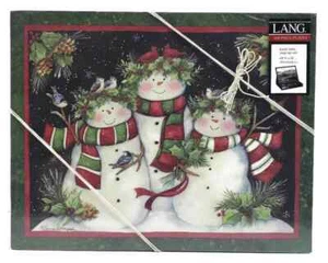 Lang 2013 "Schneemänner Familie" 500 Stck. Puzzle Staffelei Abdeckung Weihnachten Urlaub NEU - Bild 1 von 2
