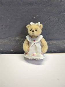 Artist Bear One Of A Kind "Vera J Bears" 8cm Collectible Bear Floral Dress@hc#Q - Picture 1 of 7