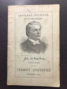 Official Journal 53rd Session Minutes Vermont Conference Barre 1897 - Picture 1 of 12