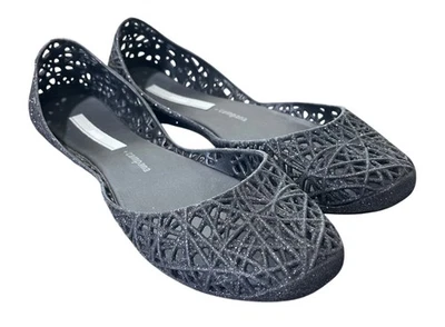 Melissa + Campana zapatos planos de gelatina negros para mujer talla 7 Foto 1 de 4