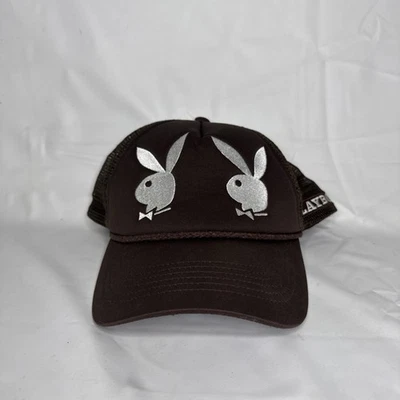 Gorra Playboy Gorra Snap Back Marrón Camionero Conejito Ajustable Foto 1 de 4