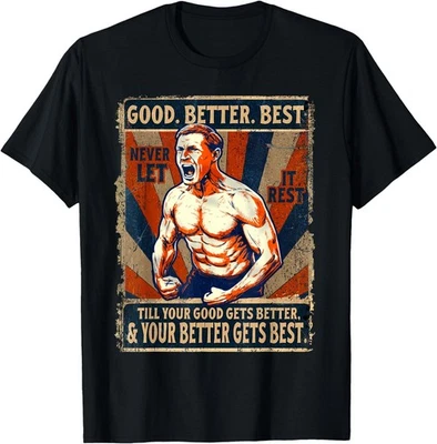 Camiseta Good Better Best Never Let It Rest Xmas Ben Johnson, UNISSEX - Imagem 1 de 4