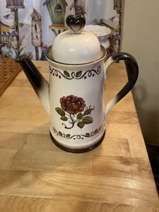 Metlox Keramik Poppy Trail Provincial Rose Kaffeekanne - Bild 1 von 3