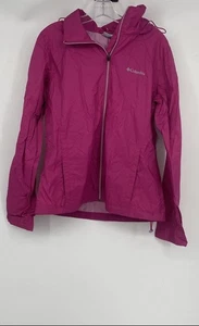 Columbia Womens Pink Regular Fit Long Sleeve Full-Zip Windbreaker Jacket Size L - Picture 1 of 6