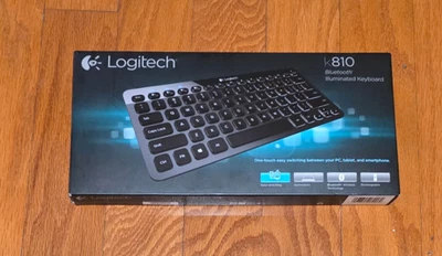 Logitech K810 Black/Gray Wireless Bluetooth Illuminated Keyboard, Open Box  - Image 1 of 4