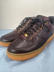 Nike Air Force 1 Low Shoes Deep Burgundy Gum Mens Size 10.5 Missing Insoles - Picture 1 of 19