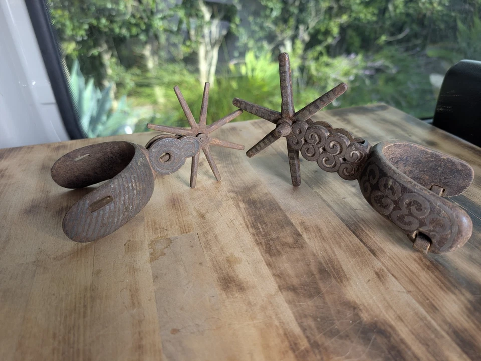 古董正品 19 世纪中期 - 19 世纪中期手工墨西哥 VAQUERO SPUR — 第 1/3 张图片