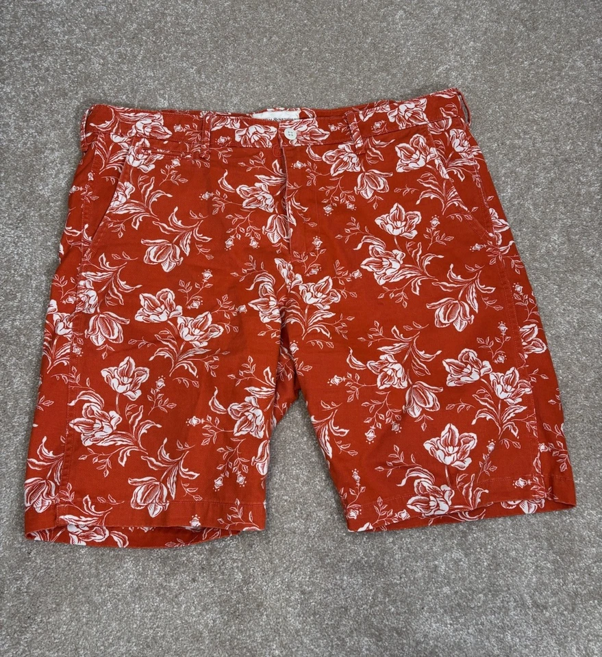Pantalones Cortos Ralph Lauren Denim & Supply Para Hombre Talla 38 Chino Naranja Blanco Floral Flor Foto 1 de 4