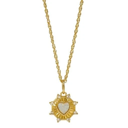 Collar Colgante Corazón Ópalo Resiliencia Oro Búho Empoderamiento Origami Foto 1 de 1