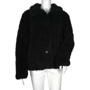 Betsey Johnson Women’s Faux Fur Jacket Coat Black Color Sz S - Picture 1 of 9