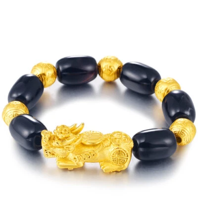 Men's Dragon 22K 23K 24K THAI BAHT YELLOW GOLD GP NECKLACE Bracelet - Image 1 of 4